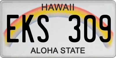 HI license plate EKS309