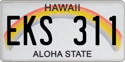 HI license plate EKS311