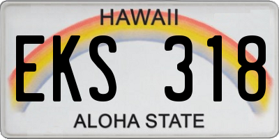 HI license plate EKS318