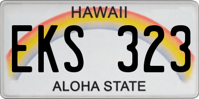 HI license plate EKS323