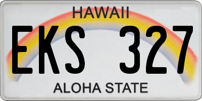 HI license plate EKS327