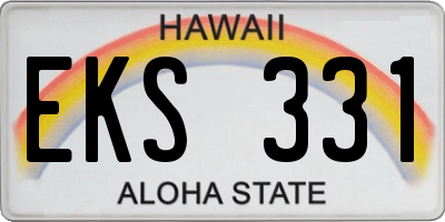 HI license plate EKS331