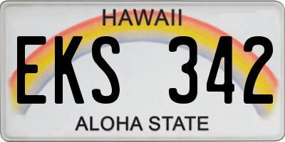 HI license plate EKS342