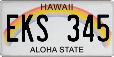 HI license plate EKS345