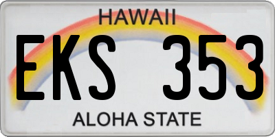 HI license plate EKS353