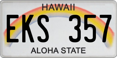 HI license plate EKS357