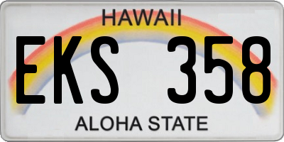 HI license plate EKS358