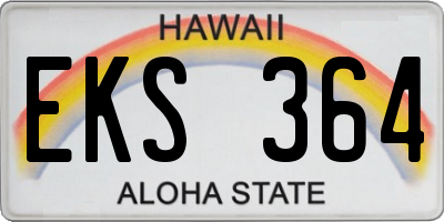 HI license plate EKS364