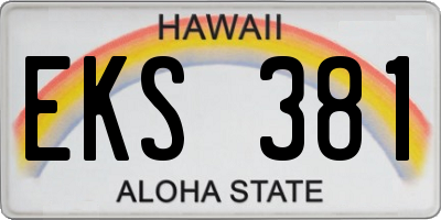 HI license plate EKS381