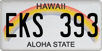 HI license plate EKS393