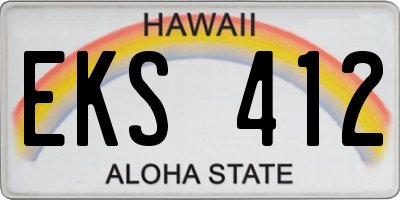 HI license plate EKS412