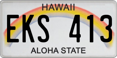 HI license plate EKS413