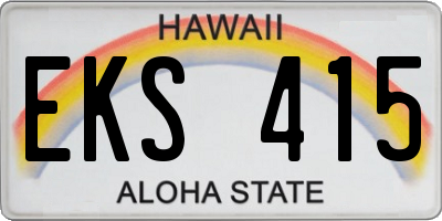 HI license plate EKS415