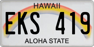 HI license plate EKS419