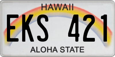 HI license plate EKS421