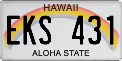 HI license plate EKS431
