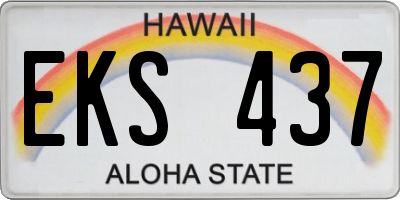 HI license plate EKS437