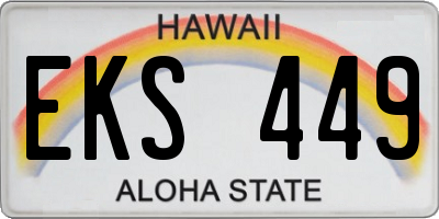 HI license plate EKS449