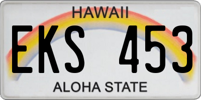 HI license plate EKS453
