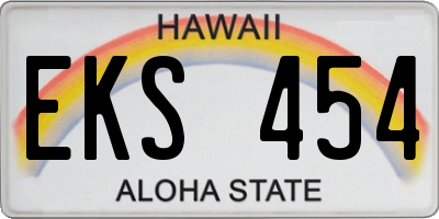 HI license plate EKS454