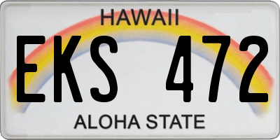HI license plate EKS472