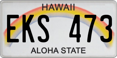 HI license plate EKS473
