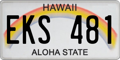 HI license plate EKS481
