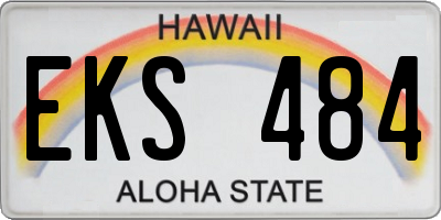 HI license plate EKS484