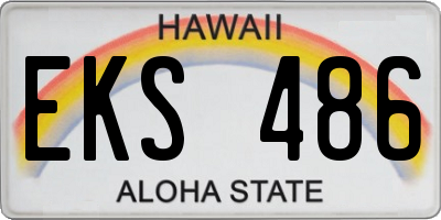 HI license plate EKS486