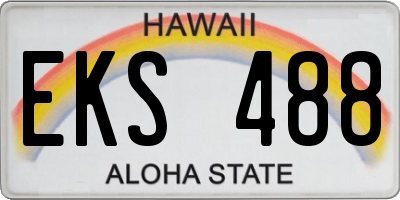 HI license plate EKS488