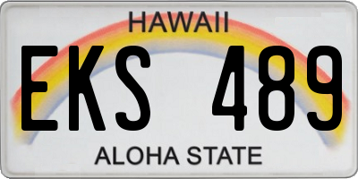 HI license plate EKS489