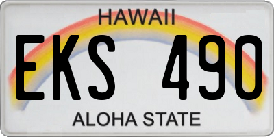 HI license plate EKS490