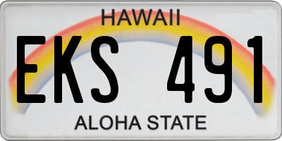 HI license plate EKS491