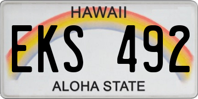 HI license plate EKS492