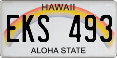 HI license plate EKS493