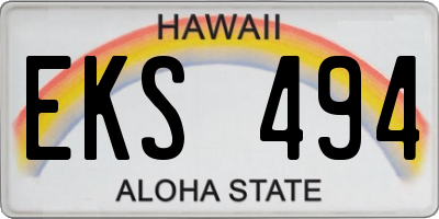 HI license plate EKS494