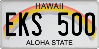 HI license plate EKS500