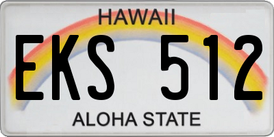 HI license plate EKS512
