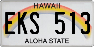 HI license plate EKS513