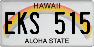 HI license plate EKS515