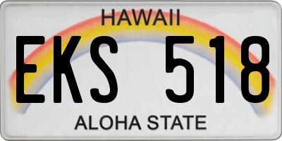 HI license plate EKS518