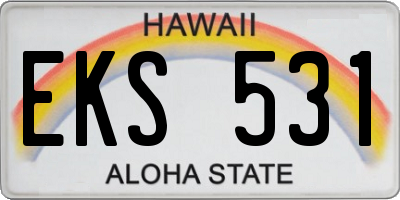 HI license plate EKS531