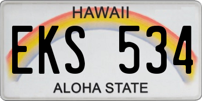 HI license plate EKS534