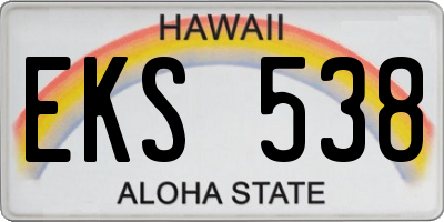 HI license plate EKS538