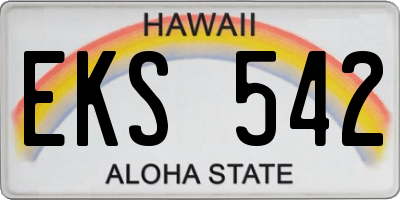 HI license plate EKS542