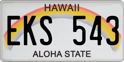 HI license plate EKS543