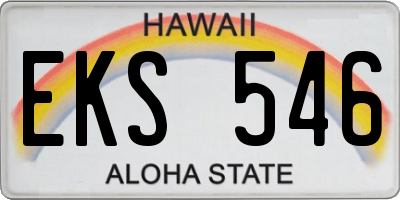 HI license plate EKS546
