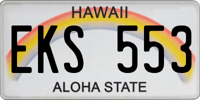 HI license plate EKS553