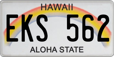 HI license plate EKS562
