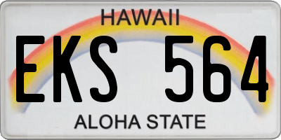 HI license plate EKS564
